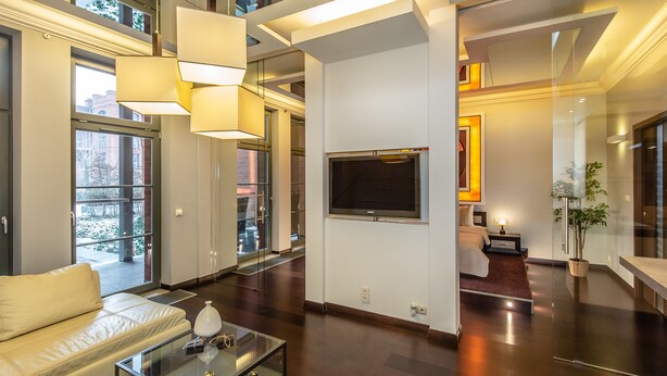 Deluxe-Apartment | Wohnzimmer | Flachbildfernseher