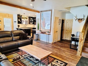 Smart TV, fireplace, video games