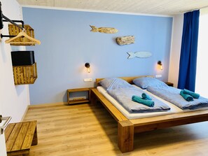 2 dormitorios, cuna de viaje, wifi gratis y ropa de cama