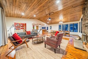 تلفزيون، مدفأة، كُتُب