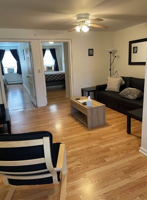 2 bedrooms, iron/ironing board, travel crib, WiFi