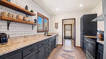 Fridge, oven, stovetop, dishwasher