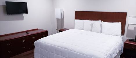 Down comforters, individually decorated, individually furnished, desk