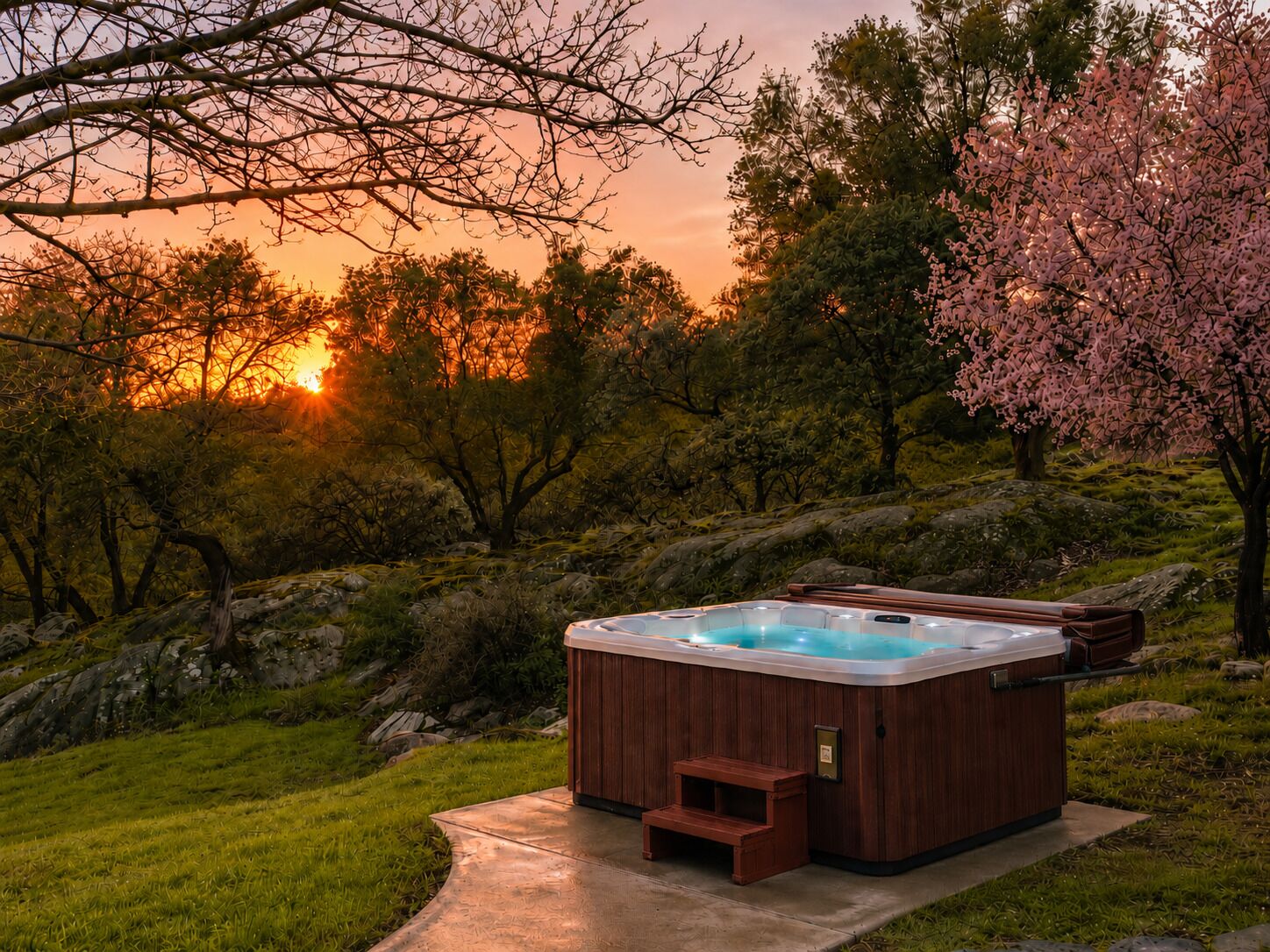 Outdoor spa tub