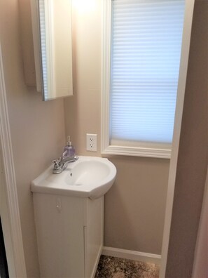 Shower, hair dryer, towels, soap - Nice private home with updated kitchen, large dock in quiet cove and 12x38 slip (Sunrise Beach)