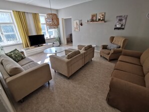 Apartment | Living area | 30-inch TV with digital channels - Superior 2-bed Apartment in Kotka. Sauna Facility (Kotka)