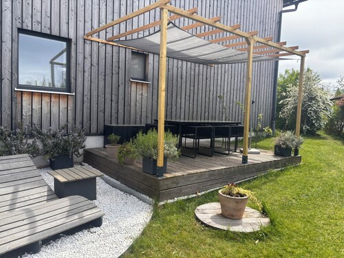 Unique and modern apartment with designer bathroom and balcony