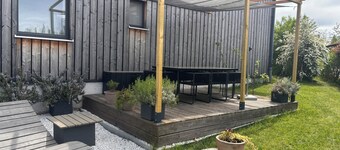 Unique and modern apartment with designer bathroom and balcony