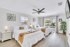 4 chambres, coffres-forts dans les chambres, fer et planche à repasser