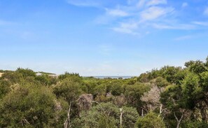 A natural landscape with dense vegetation and a distant view of the sea. - Spacious ocean view beach house - sleeps 12 (Smiths Beach)