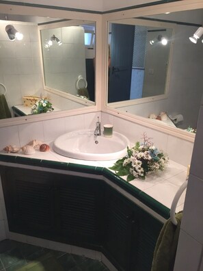 Dusche, Haartrockner, Bidet, Handtücher
