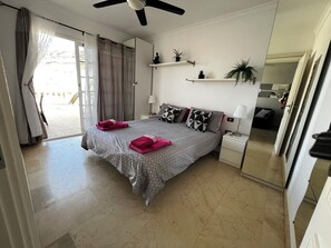 2 bedrooms, in-room safe, iron/ironing board, travel cot