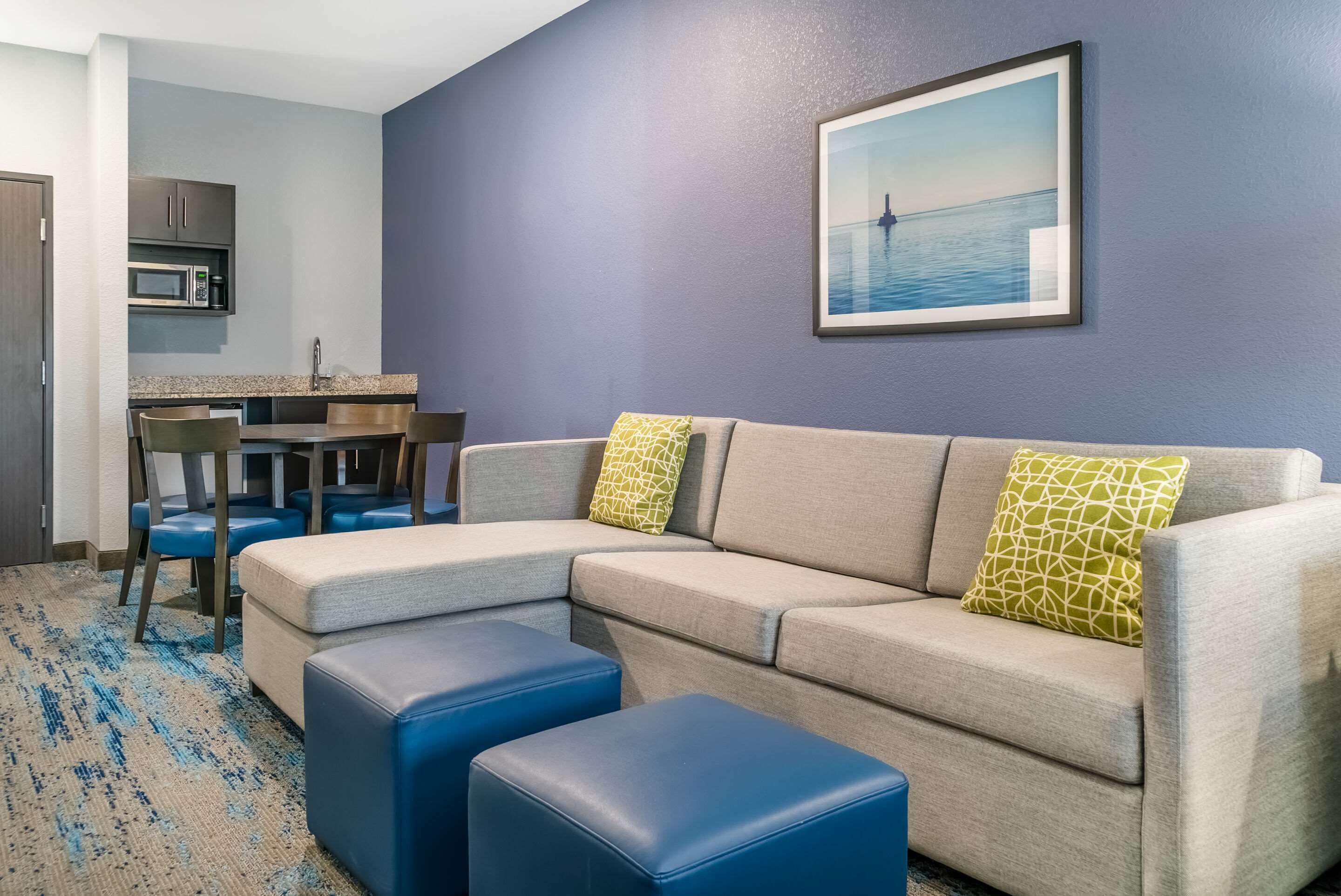 desk, blackout curtains, iron/ironing board, free cots/infant beds