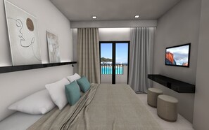 Escritorio, sistema de insonorización y ropa de cama 