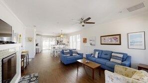 Flat-screen TV - Buttercup:Walk To Beach from this 3 BR Home, Full of Gorgeous Coastal Decor (St. Augustine Beach)