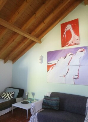 TV, fireplace, table football, ping pong