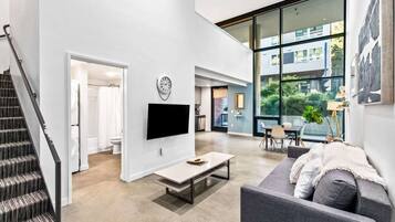 TV, music library, computer monitors
