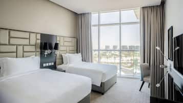 1 Schlafzimmer, hochwertige Bettwaren, Daunenbettdecken, Minibar