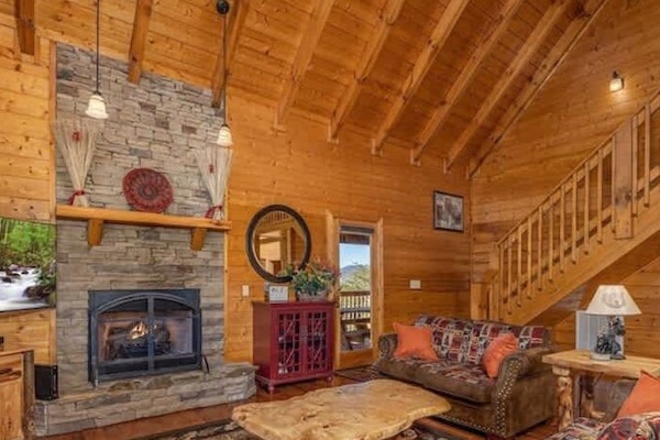 Beautiful fireplace & living room