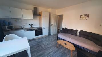 Standard-Apartment | Eigene Küche | Kühlschrank, Ofen, Herdplatte, Wasserkocher