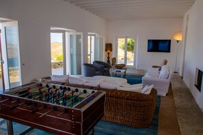 Villa | Living area | Flat-screen TV - Villa Ester with Heated Pool & Hot Tub (Mykonos)