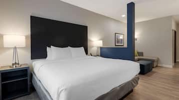 Premium bedding, desk, iron/ironing board, cribs/infant beds