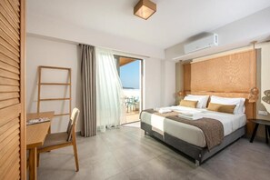 Superior Duplex, 1 Bedroom, Pool View | Soundproofing, free WiFi, bed sheets - Caldera Village (Chania)