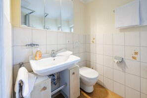 Dusche, Haartrockner, Handtücher