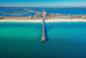 On the beach, sun-loungers, beach towels - Emerald Isle #108, Beach Front, Sleeps 7- First Floor, End Unit w/ Balcony (Pensacola Beach)