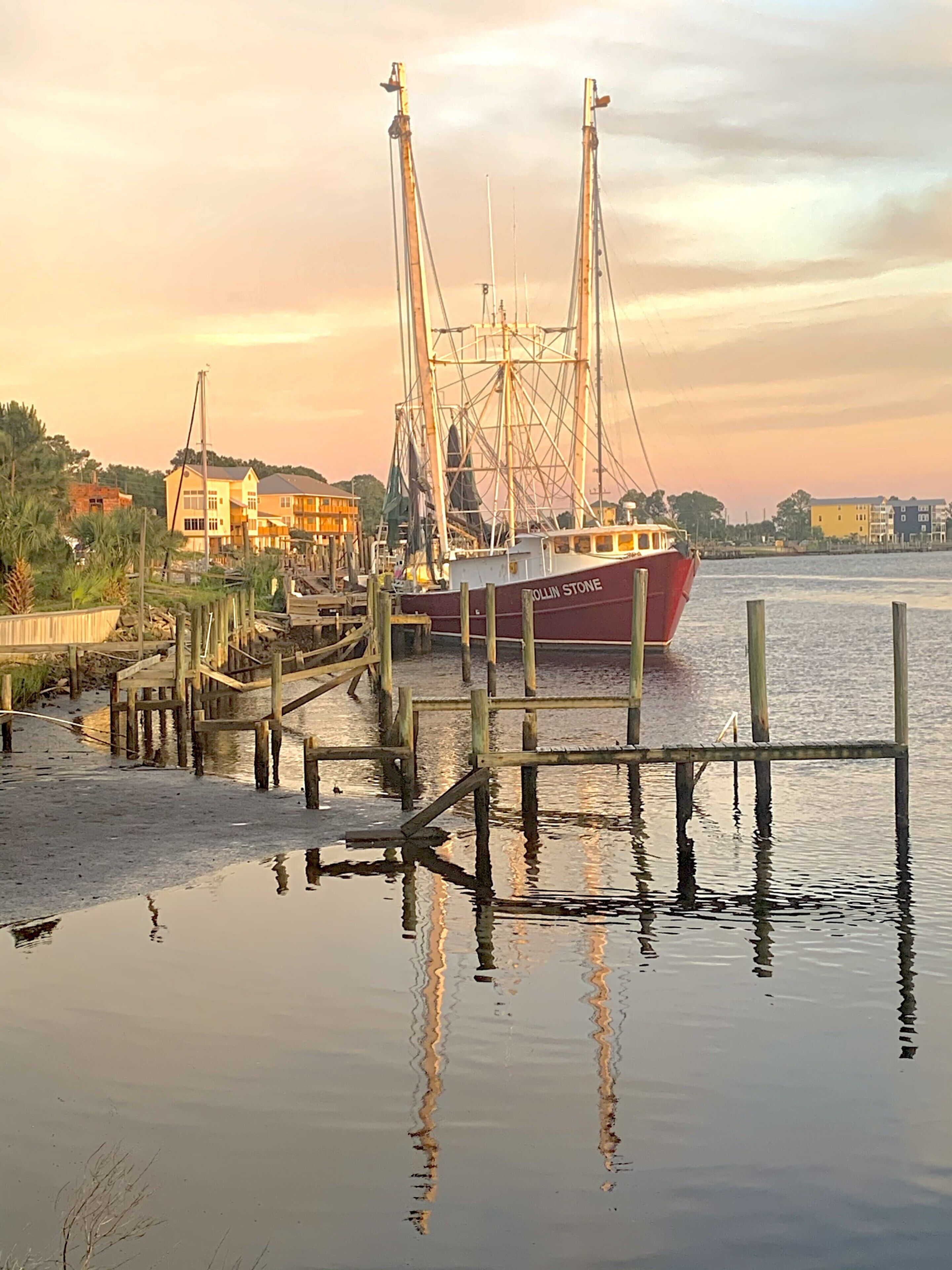 This picture of a shrimping boat taken at marina less than two blocks away. 