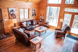 Smart TV, fireplace, DVD player, books