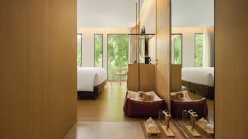 Ropa de cama de alta calidad y minibar