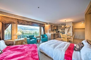 1 bedroom, iron/ironing board, travel crib, internet