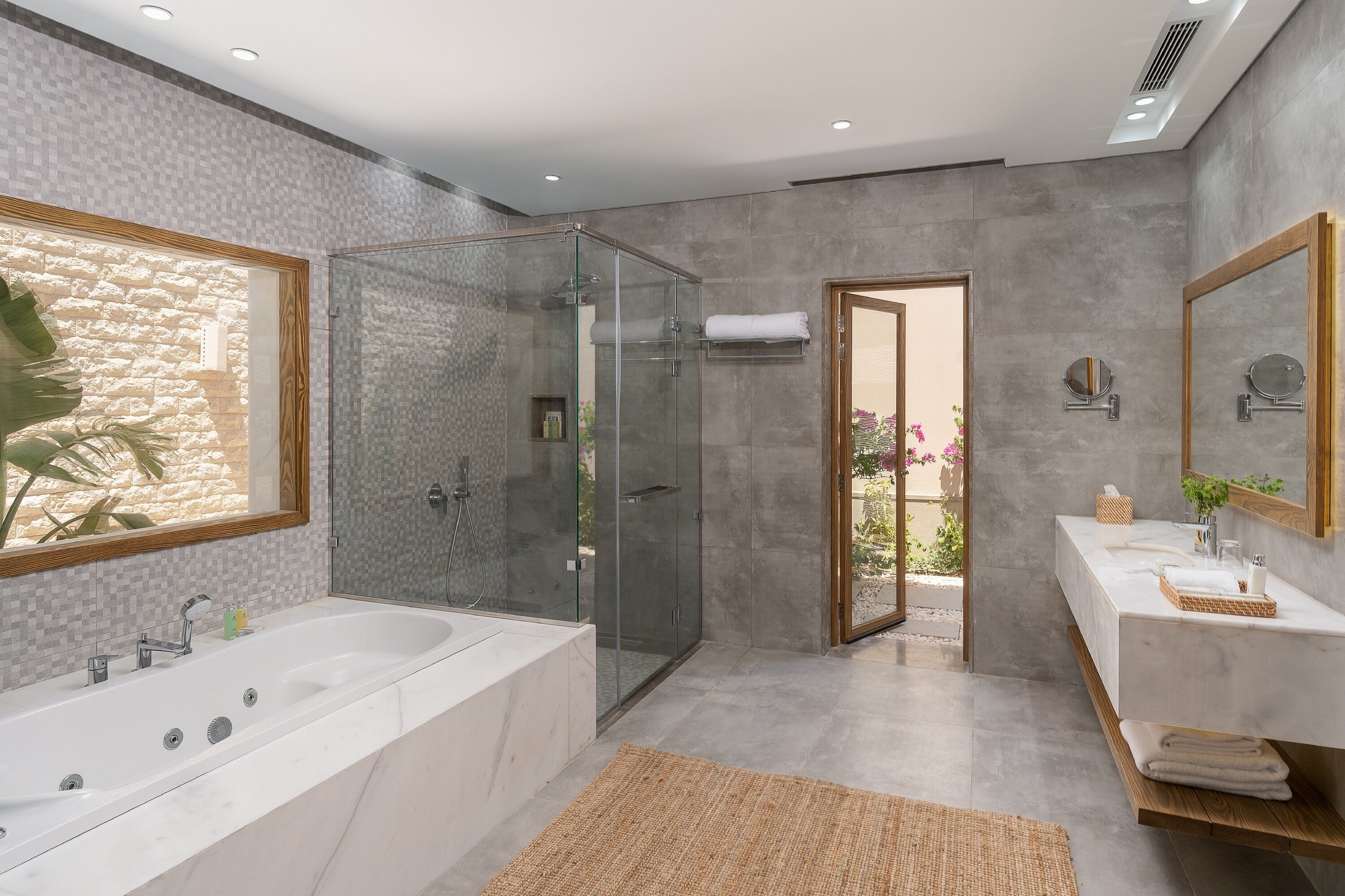 free toiletries, hair dryer, bathrobes, slippers