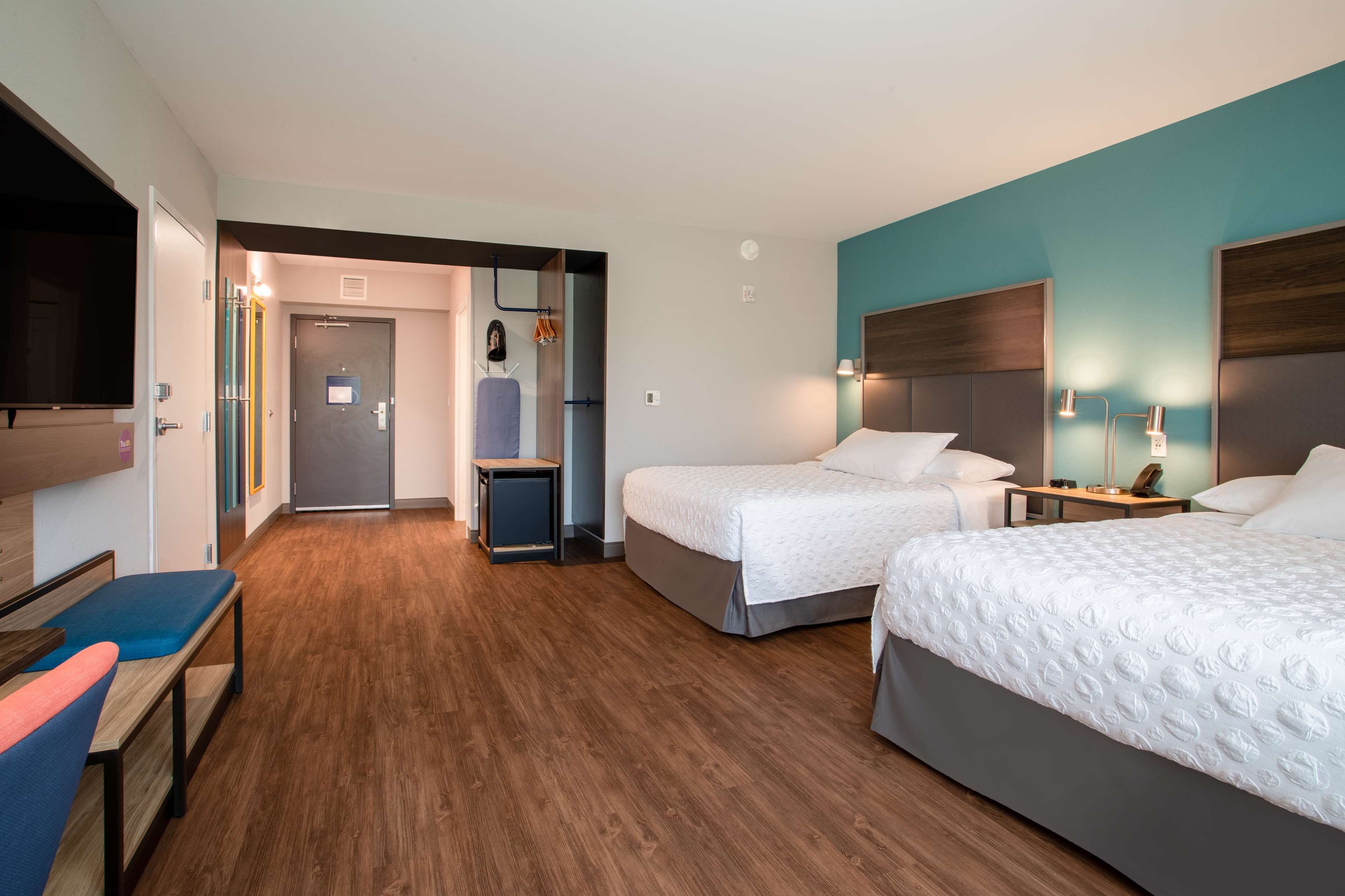 room, 2 queen beds, accessible (roll-in shower) | desk, laptop workspace, iron/ironing board, free wifi