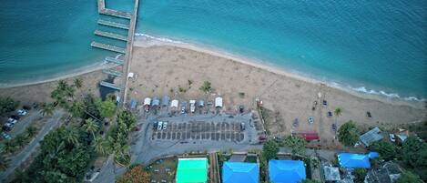 On the beach, beach towels