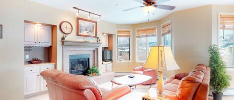 TV, fireplace, DVD player