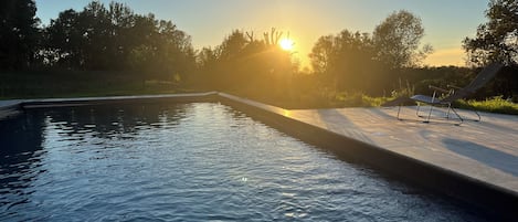 Outdoor pool, a heated pool