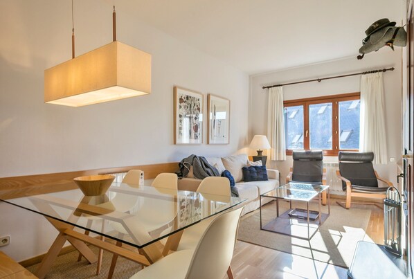 Televisión y chimenea 