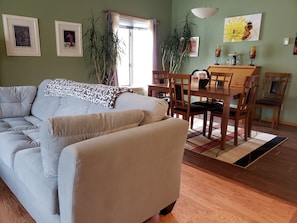 Living room and dining room