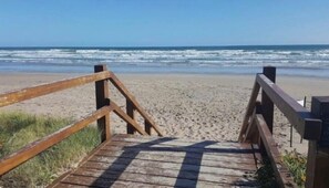 Beach nearby, sun-loungers