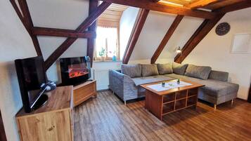 Télévision, cheminée