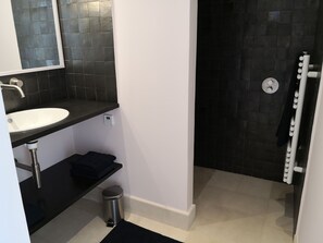 Dusche, Haartrockner, Handtücher