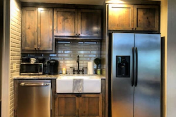 The kitchen has been recently remodeled and is equipped to handle most meals.