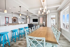 Dining - Living Beach 1, Luxury Oceanfront Home in Cherry Grove with Game Room and Pool (North Myrtle Beach)