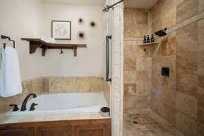 Bathtub, hair dryer, towels