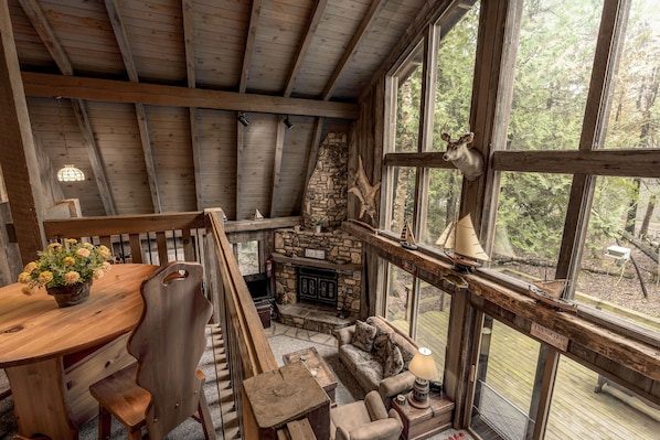 Interior - Rustic, cozy log home vacation retreat near Sister Bay. (Ellison Bay)