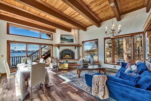 TV, fireplace, video games, DVD player