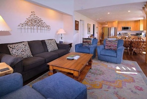 TV, fireplace, offices