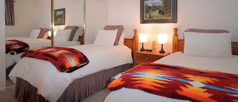 4 bedrooms, iron/ironing board, travel cot, WiFi